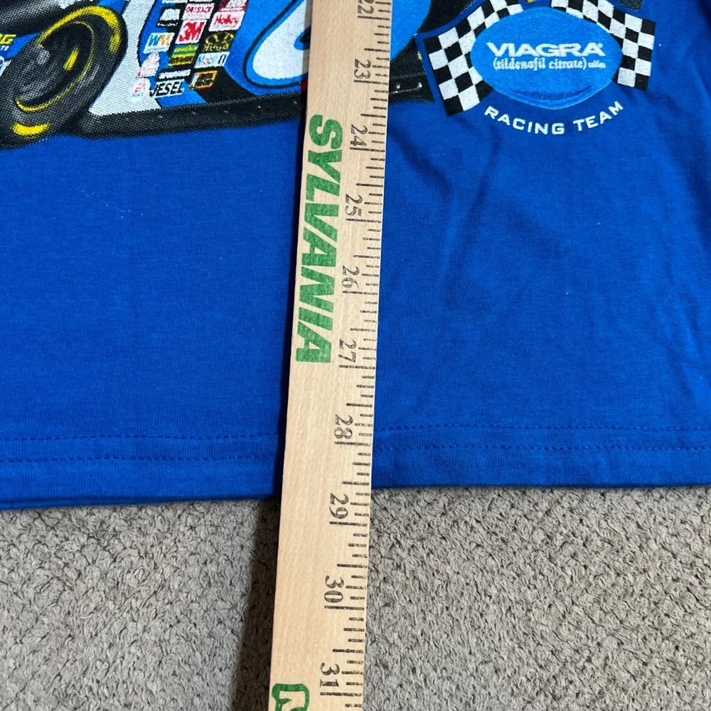 Vintage 2000s Mark Martin Racing NASCAR T-Shirt Blue Large Roush Racing - Picture 5 of 6